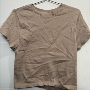 Old Navy Ribbed Short Sleeve Top - Beige